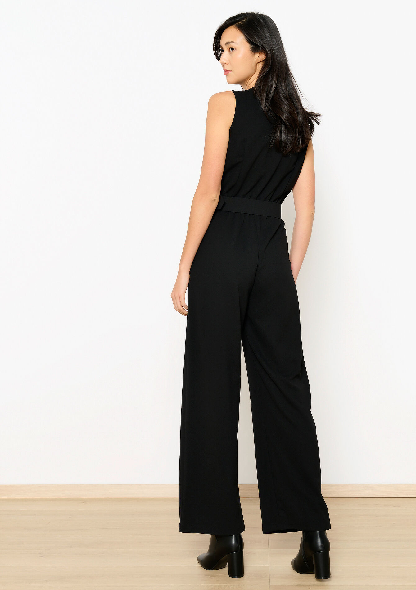 Jumpsuit in scuba fabric, Jumpsuit in scuba fabric - BLACK - 06004593_1119