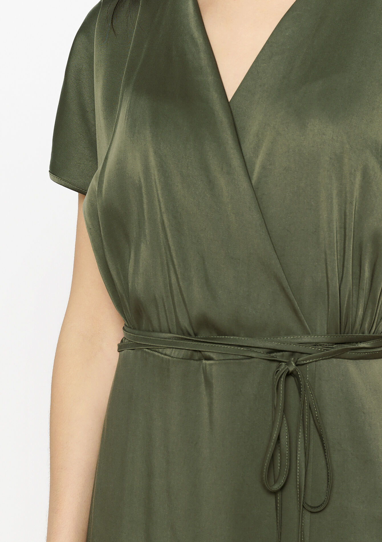 Midi-jurk met overslag, Midi-jurk met overslag - KHAKI MED - 08104029_4327