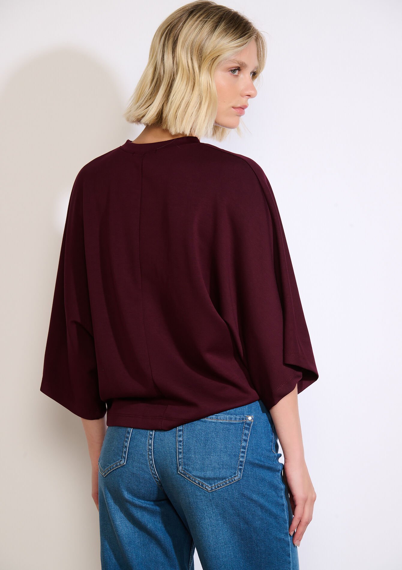 Sweater met wijde mouwen - AUBERGINE - 03001814_1537