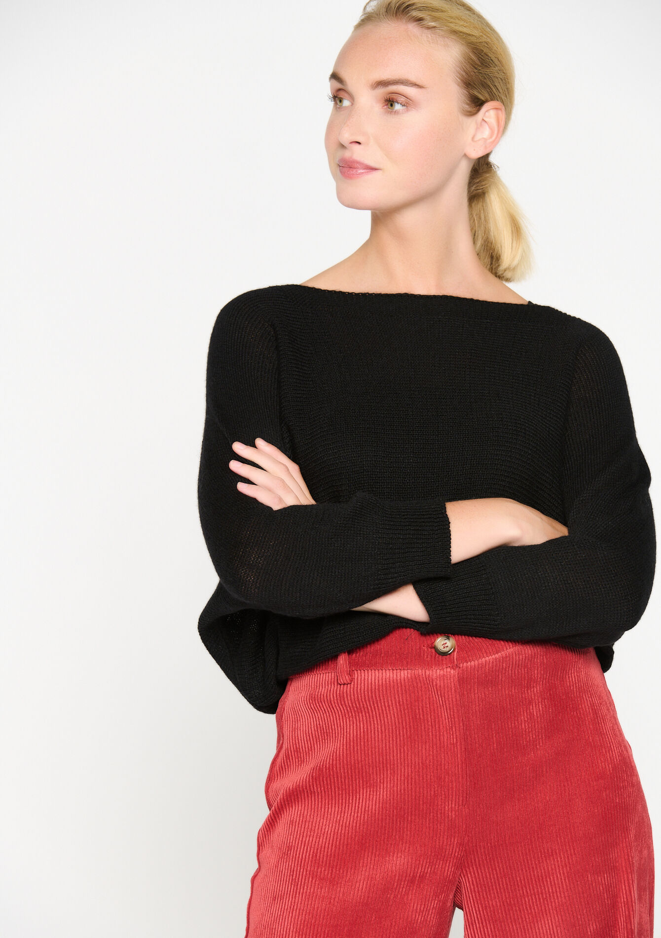 Pullover with batwing sleeves, Pullover with batwing sleeves - BLACK - 04006057_1119