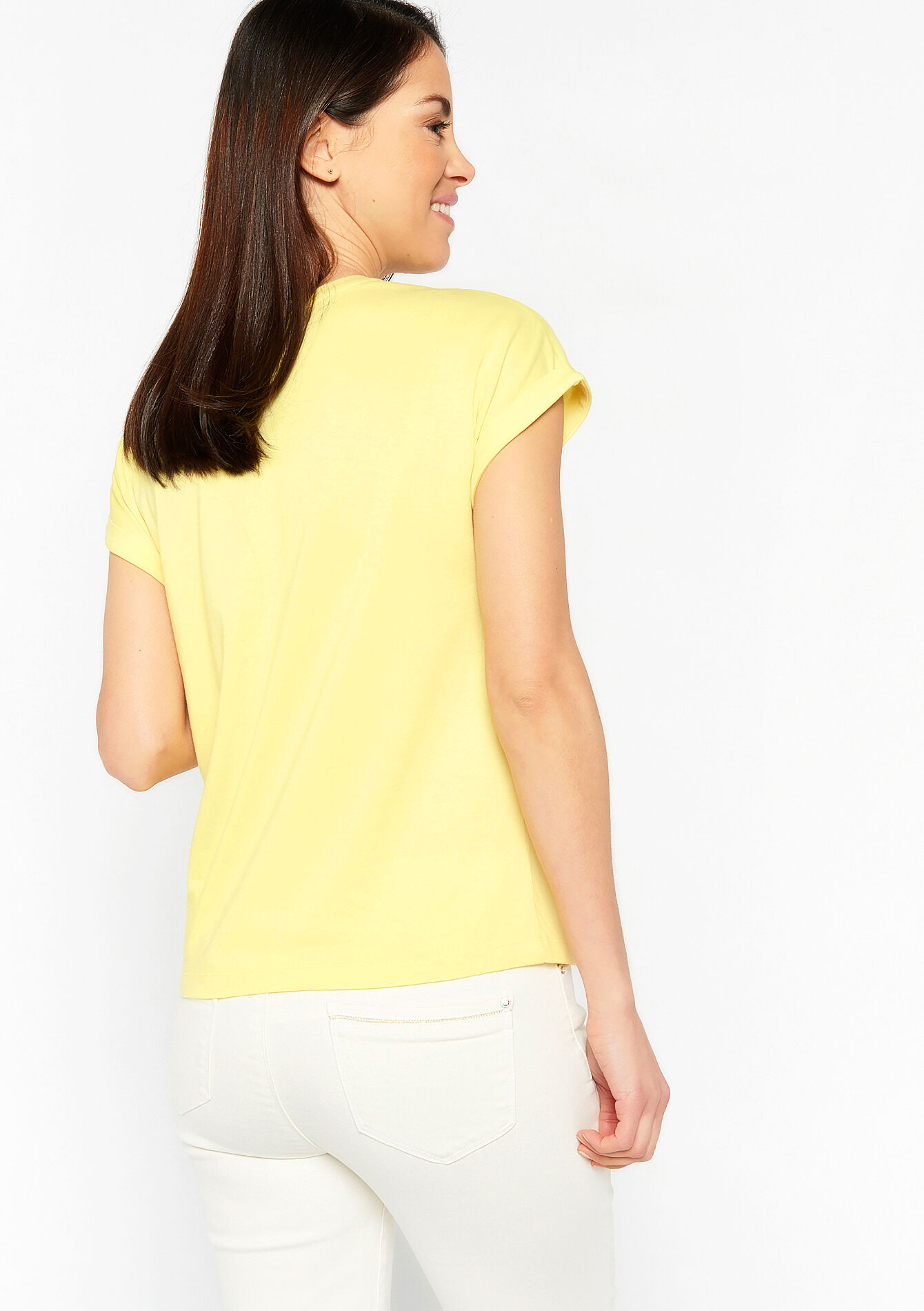 T-shirt with writing, T-shirt with writing - YELLOW PASTEL - 02301311_5004