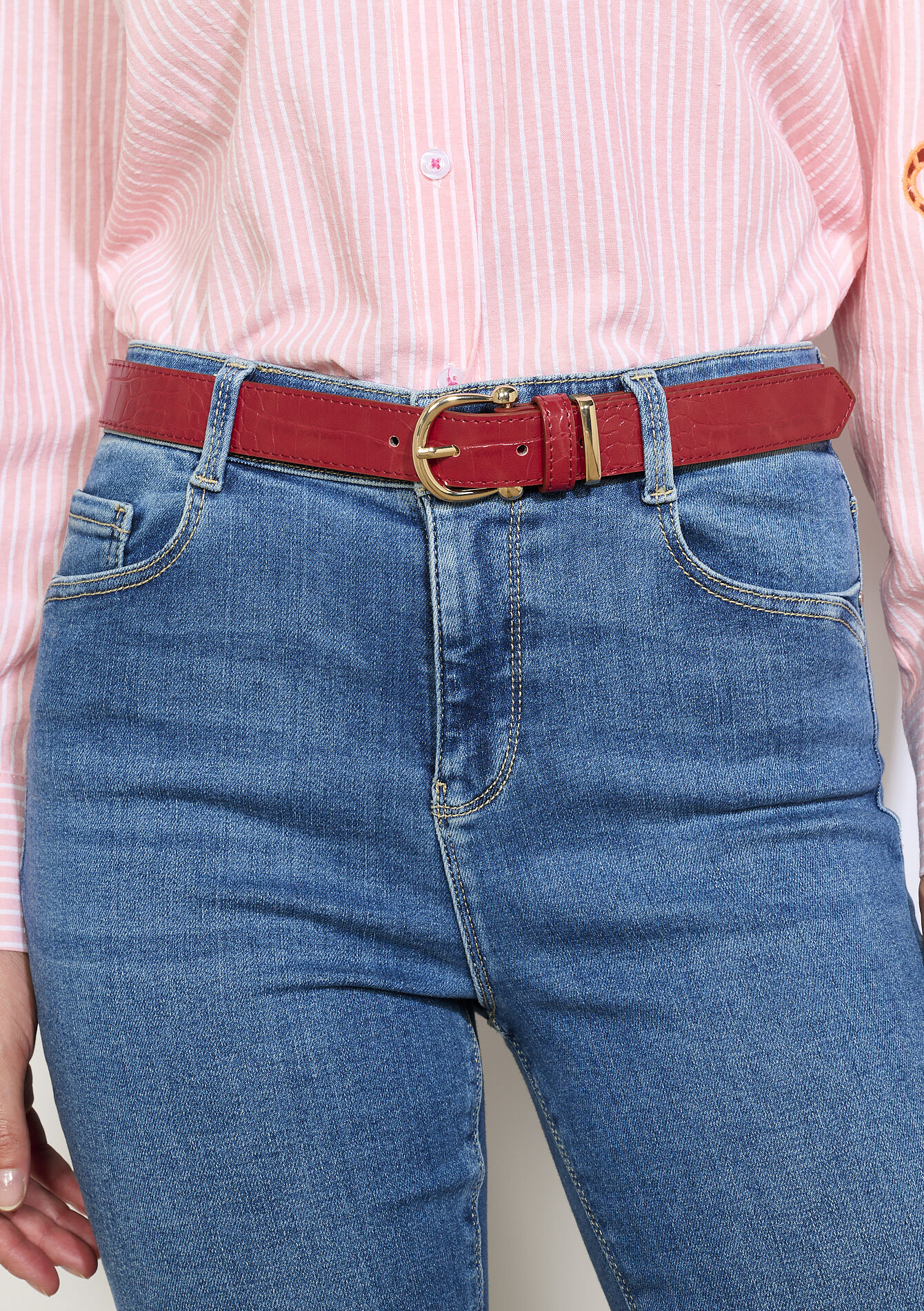 Ceinture effet croco boucle dorée, Ceinture effet croco boucle dorée - RED PAPRIKA - 14001899_1293