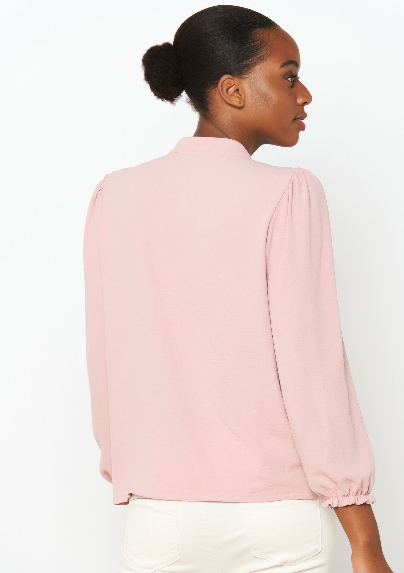 Blouse with ruffles, Blouse with ruffles - NUDE PINK - 05702427_1301