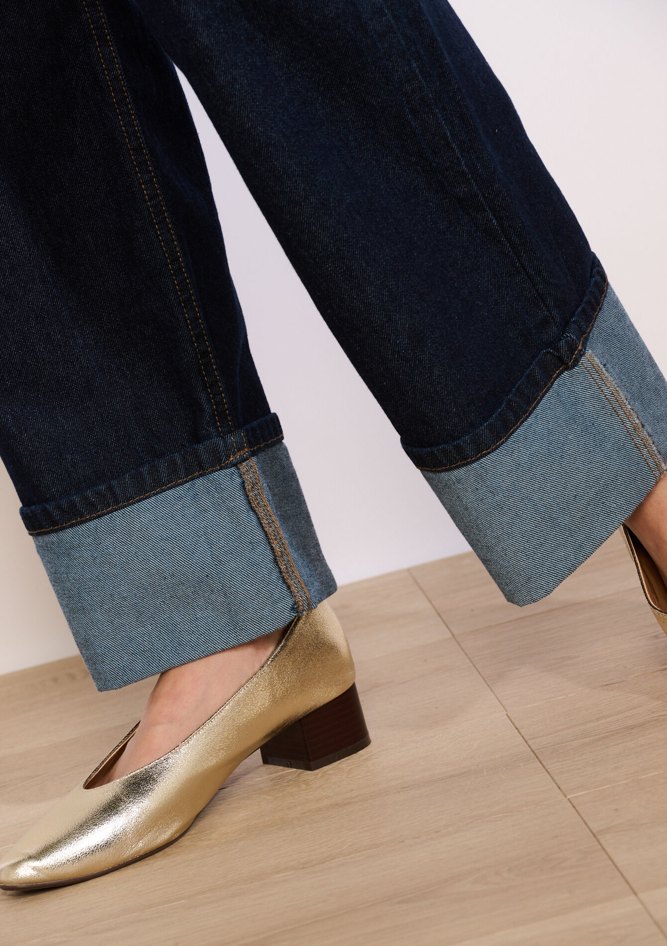 Jeans met hoge taille - DARK BLUE - 22000623_0501