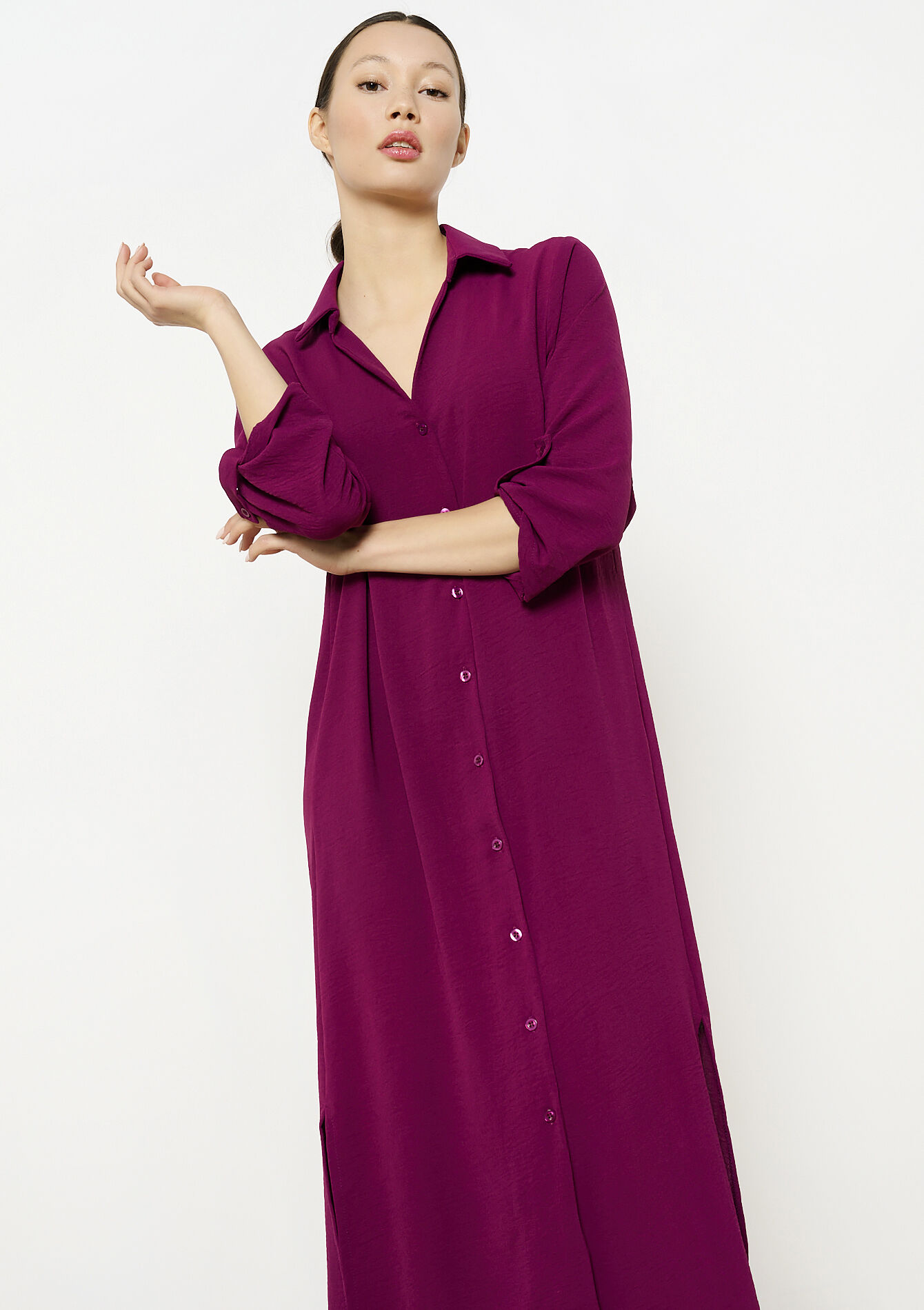 Midi shirt dress, Midi shirt dress - VIOLINE - 08103963_16