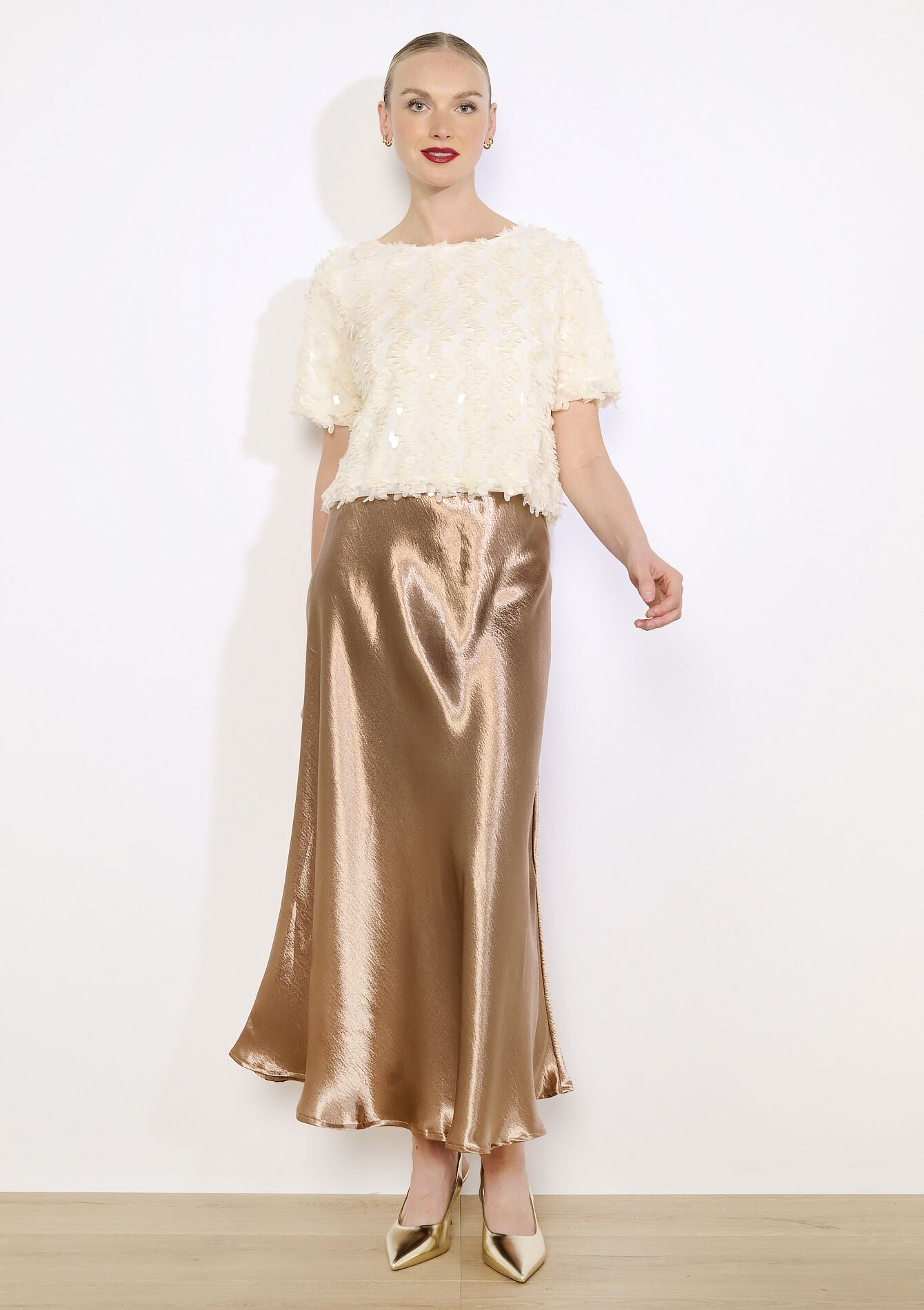 Top met paillettenstructuur, Top met paillettenstructuur - VANILLA WHITE - 02301972_1013