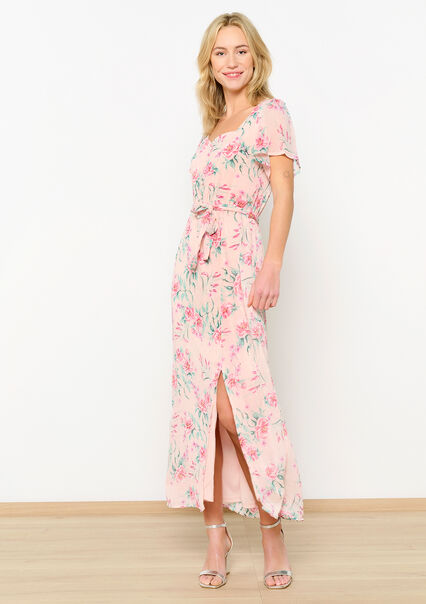 Maxi dress with lurex flowers - NUDE LOTUS - 08602211_4118
