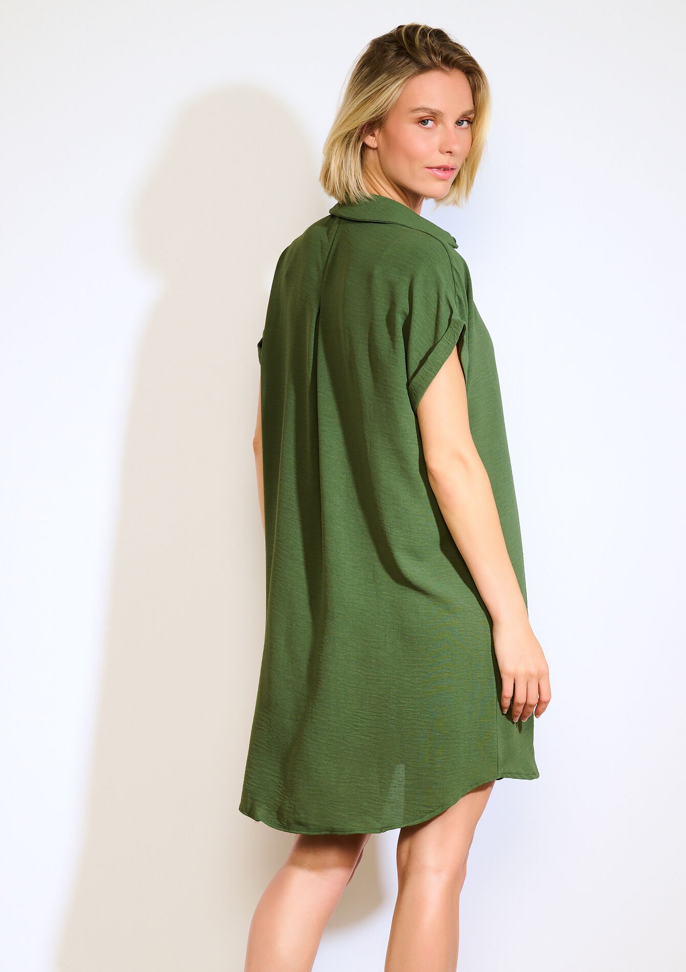 Luchtige hemdjurk, Luchtige hemdjurk - KHAKI MED - 08104136_4327