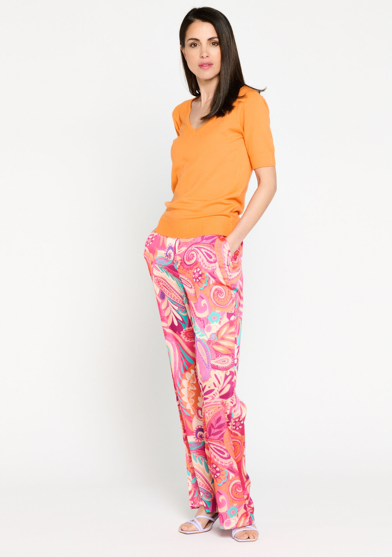 Short-sleeved pullover, Short-sleeved pullover - ORANGE BRIGHT - 04006220_1255