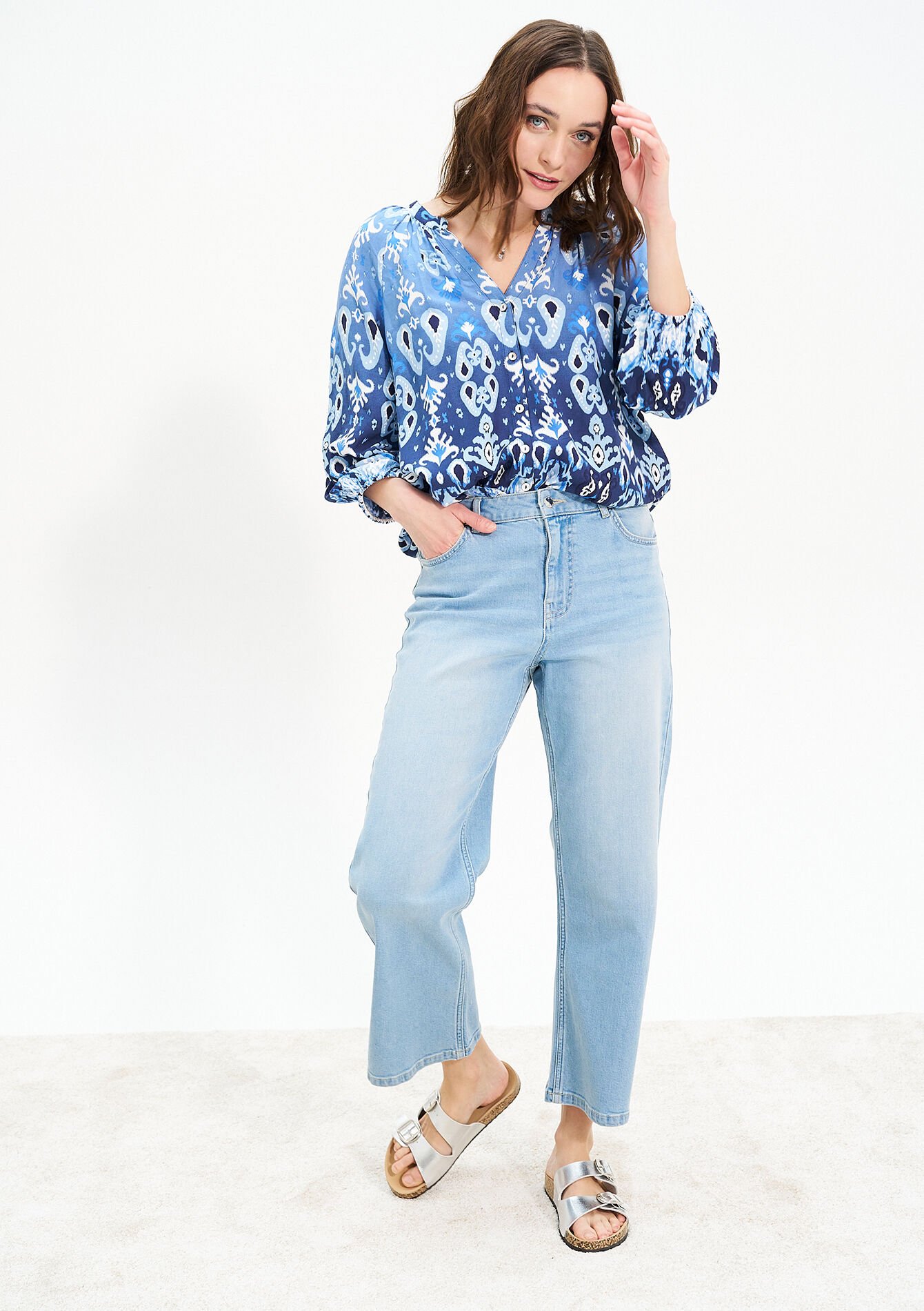 Wide leg jeans - BLUE BLEACHED - 22000519_0502