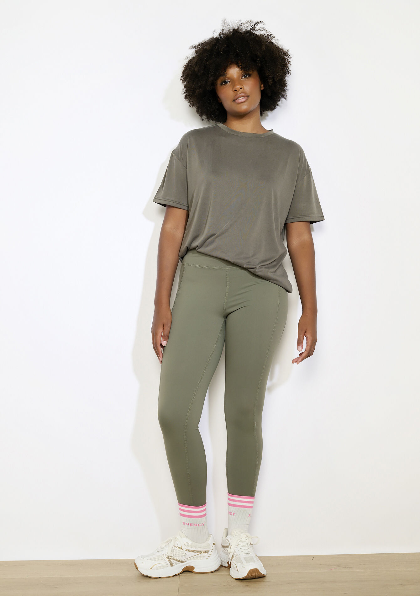 Legging sport taille haute, Legging sport taille haute - KHAKI MED - 15100367_4327
