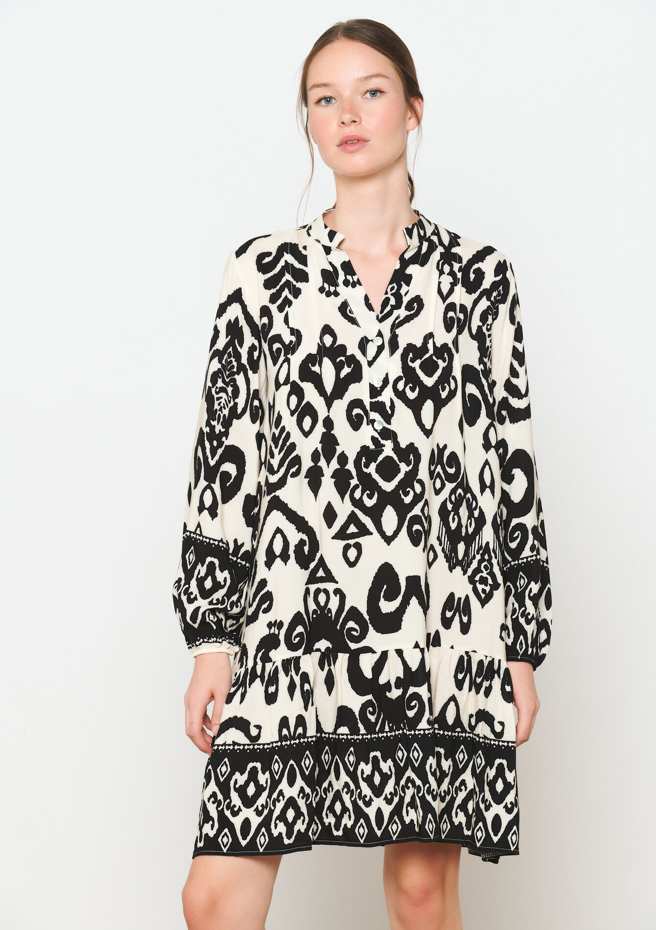 A-line dress with print - OFFWHITE - 08103546_1001