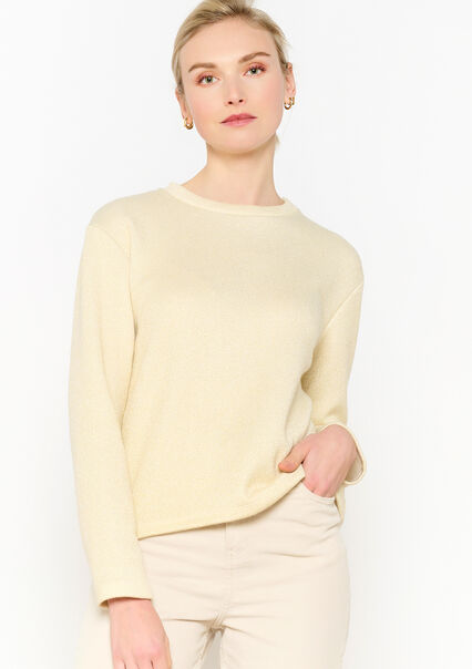 Basic pullover with lurex - CHAMPAGNE SAND  - 04101123_4007