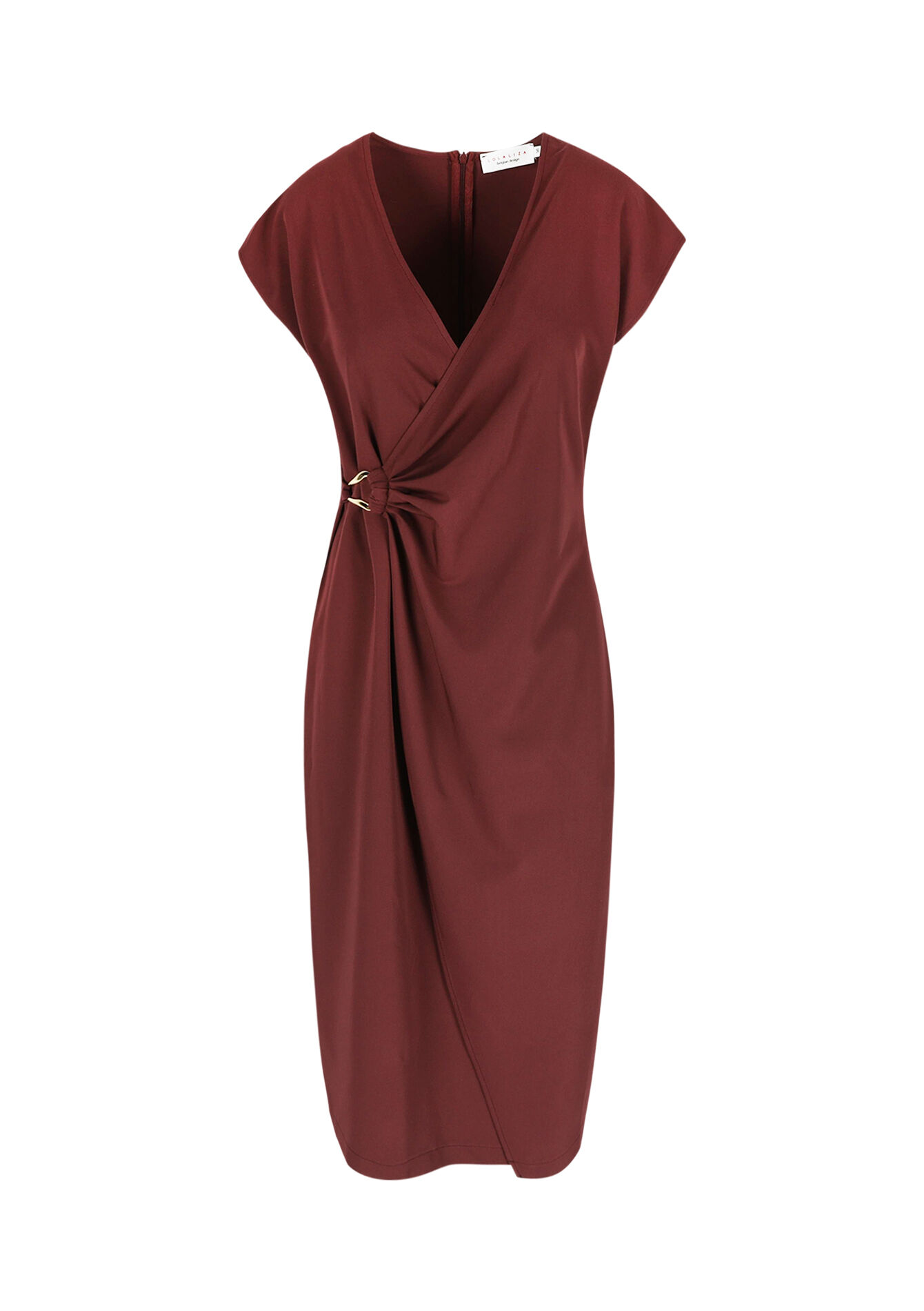 Midi wrap dress, Midi wrap dress - TERRACOTTA - 08104101_5303