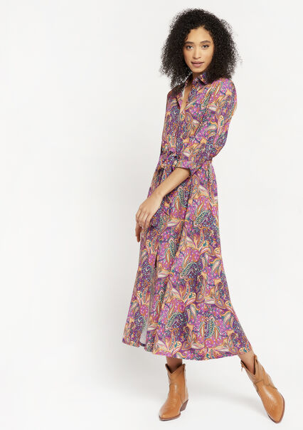 Maxi-jurk met paisley print - PURPLE FESTIVAL - 08601539_5910