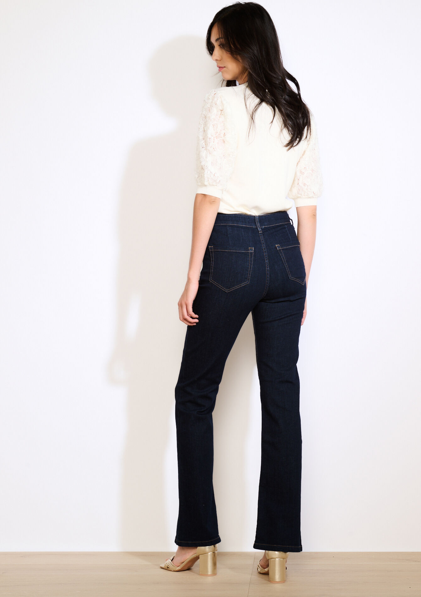 Jean bootcut ajusté, Jean bootcut ajusté - DARK BLUE - 22000621_0501