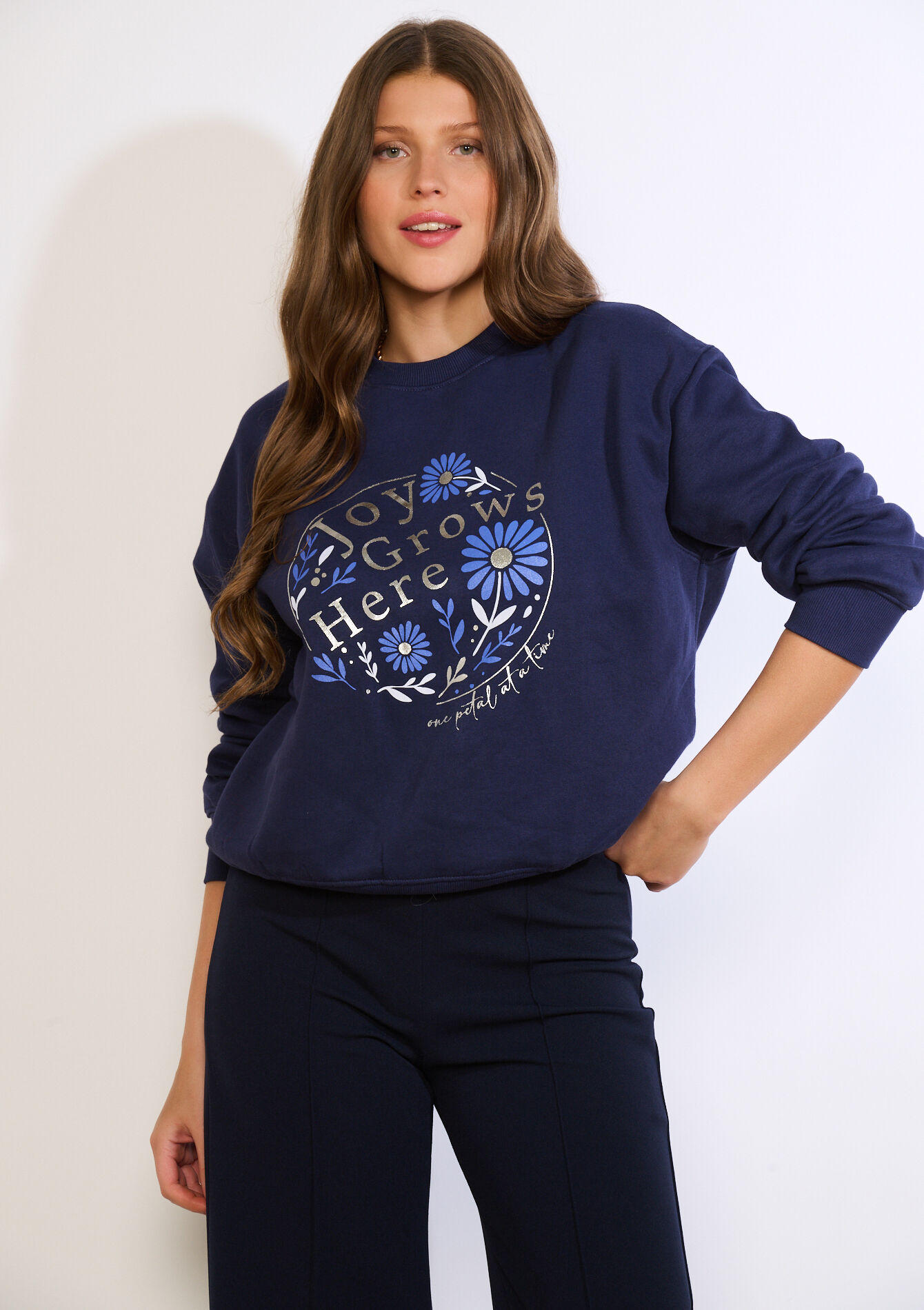 Sweat imprimé message, Sweat imprimé message - NAVY BASIC - 03001820_2723