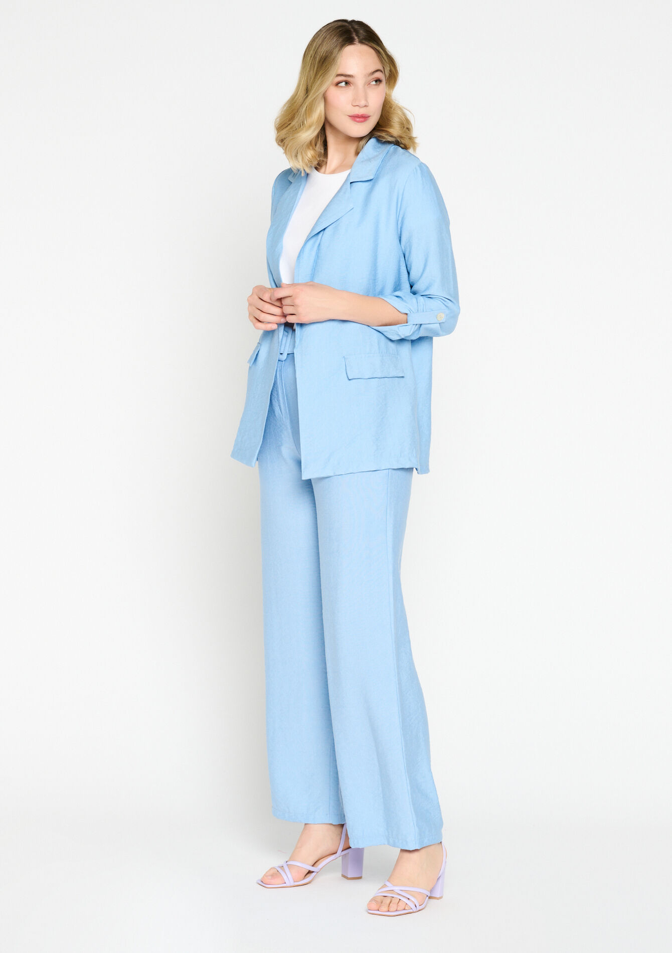 Wide trousers, Wide trousers - BLUE PASTEL - 06600760_3003