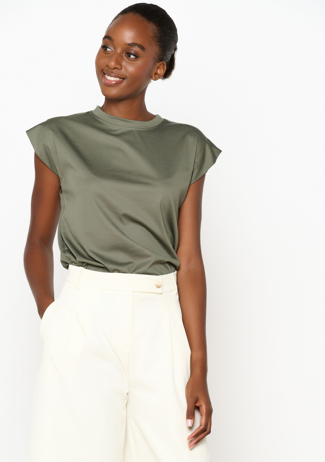 Short-sleeved T-shirt - KHAKI - 02301683_433