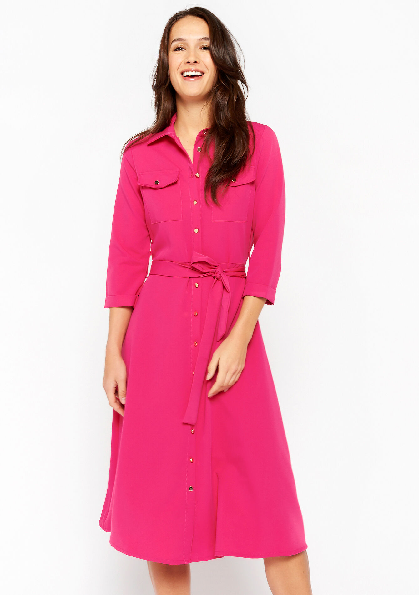 Maxi hemdjurk, Maxi hemdjurk - FUCHSIA - 08601891_5626