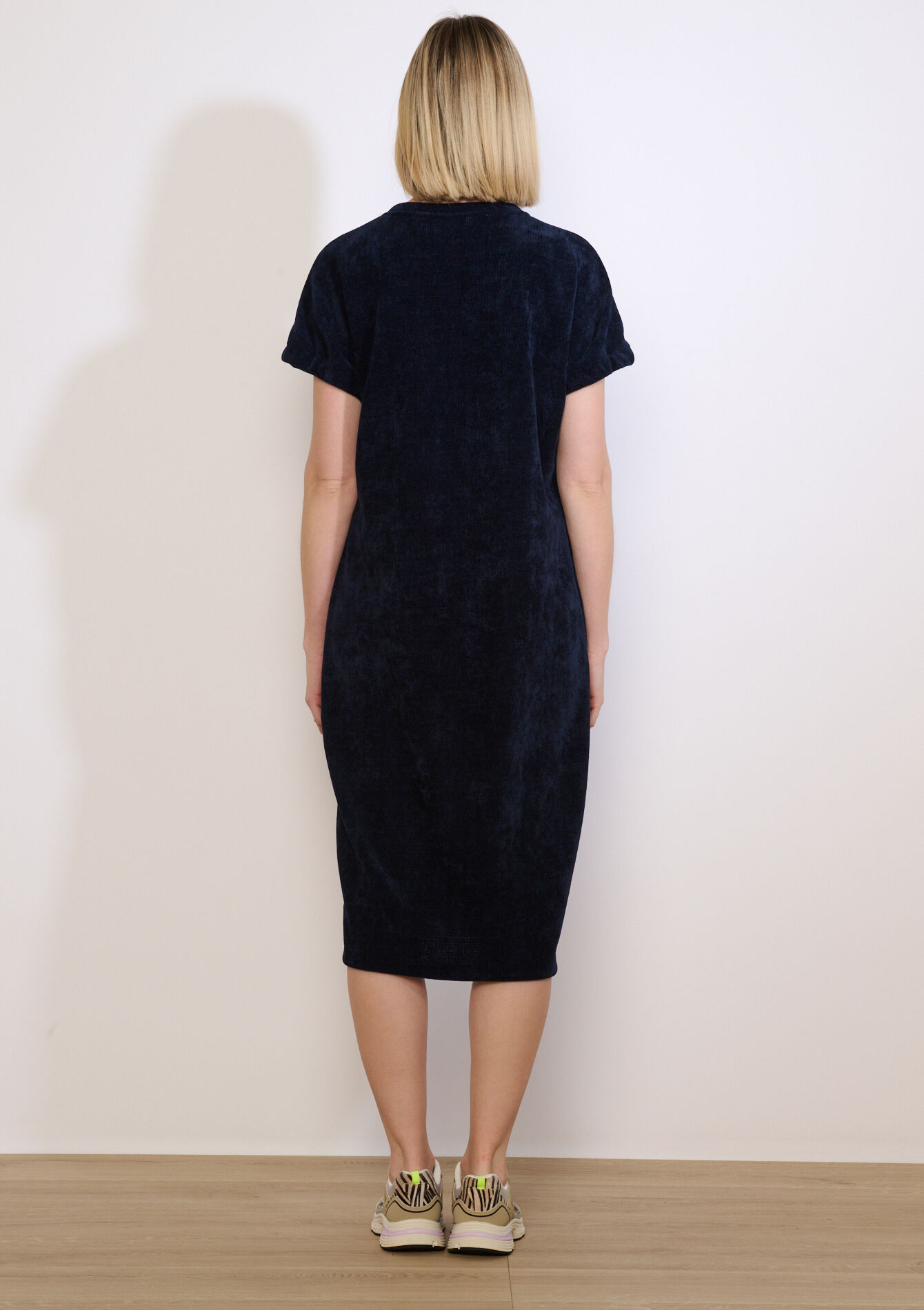 Fluwelen sweaterjurk - NAVY BASIC - 08104445_2723