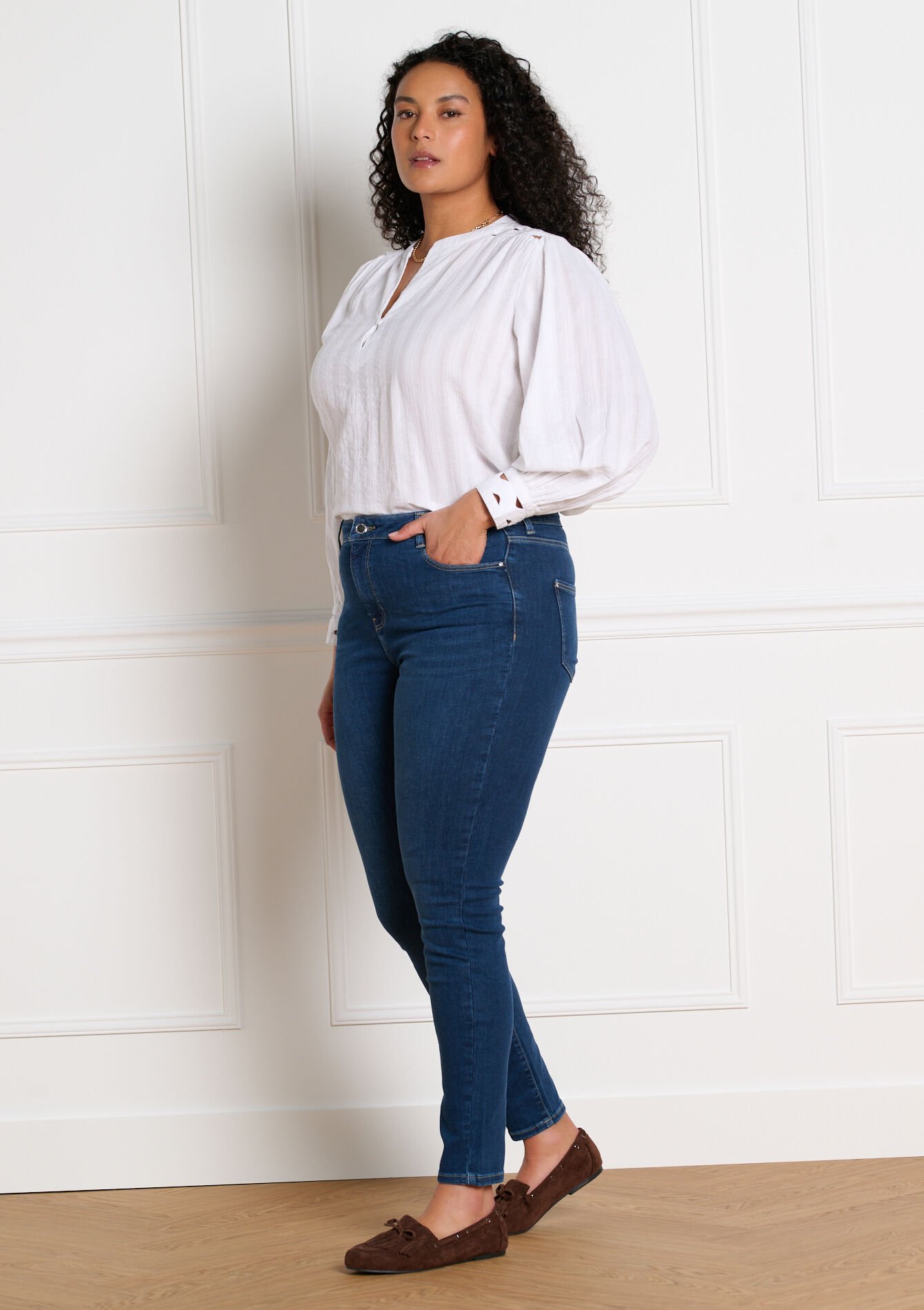 Jean skinny taille haute - DARK BLUE - 22000631_0501