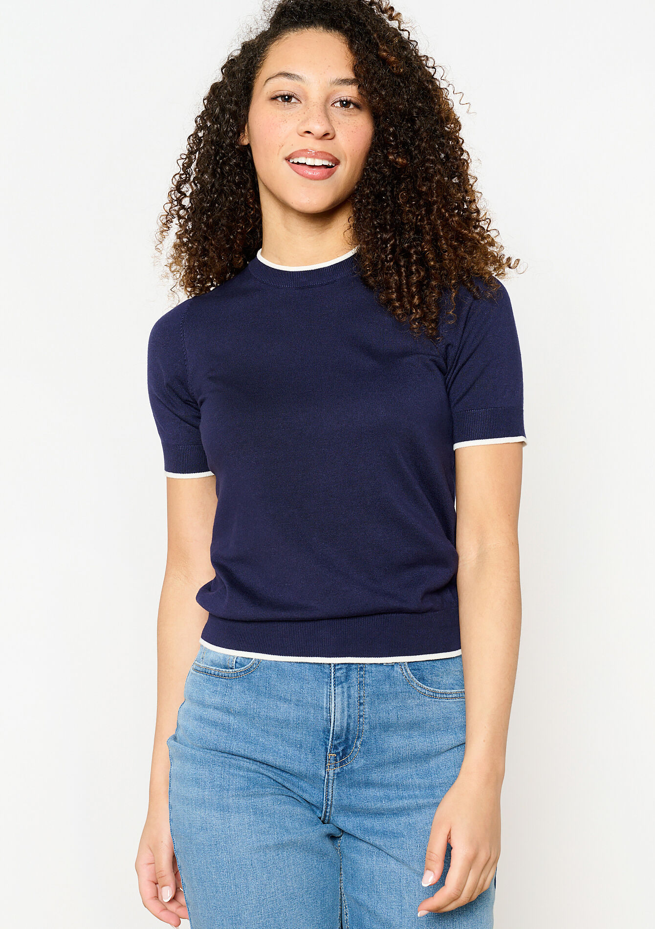 Pull à manches courtes, Pull à manches courtes - NAVY BASIC - 04006776_2723
