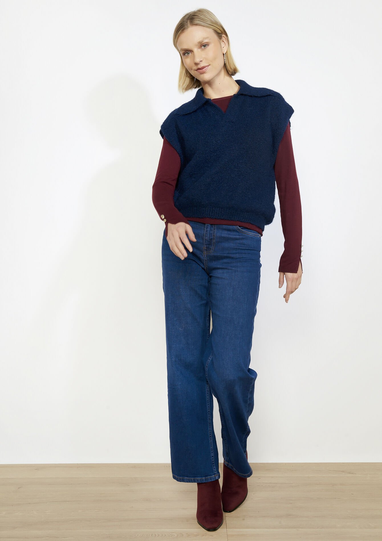 Mouwloze trui met polokraag, Mouwloze trui met polokraag - NAVY BASIC - 04007099_2723