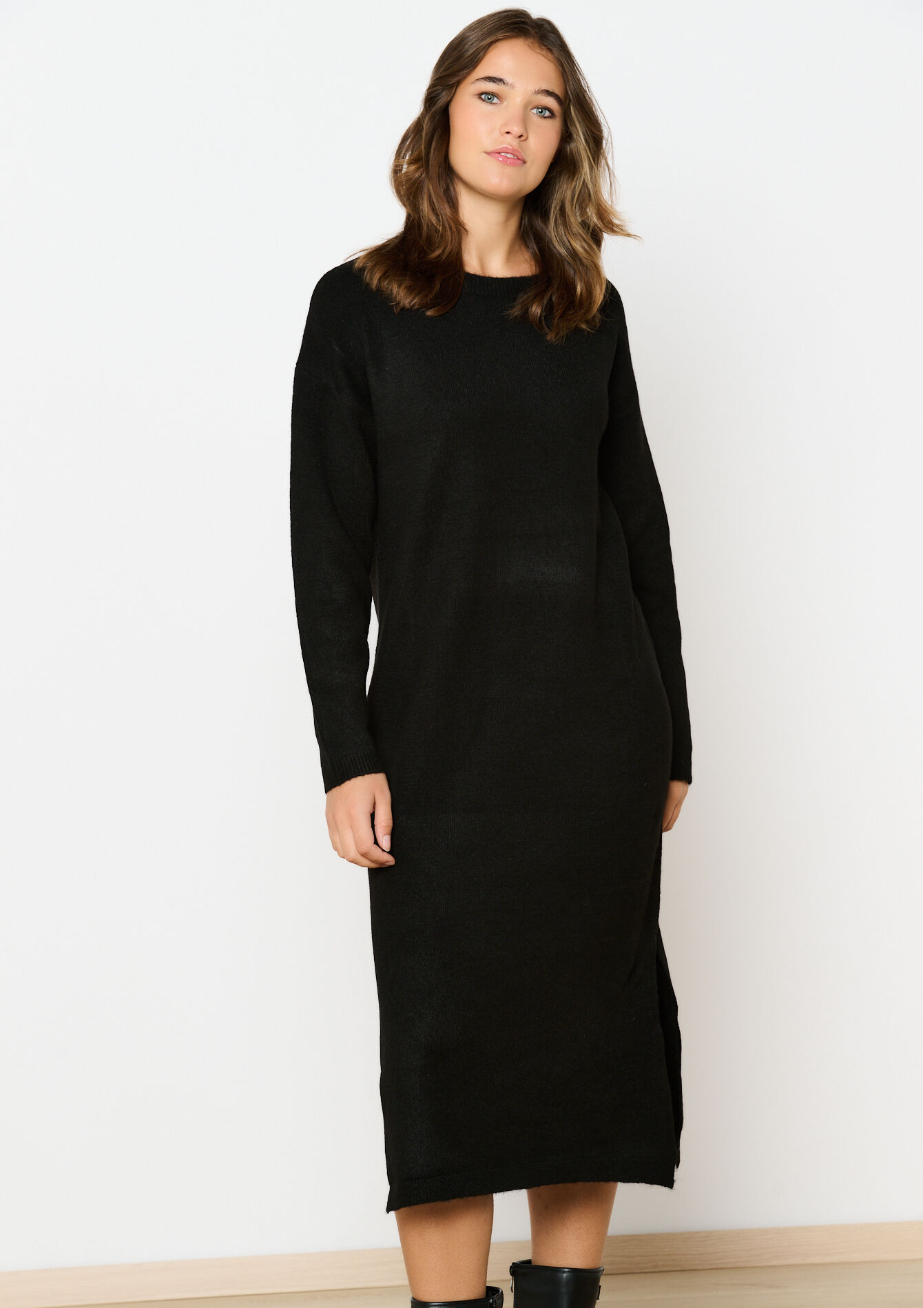 Midi trui-jurk, Midi trui-jurk - BLACK - 08103551_1119