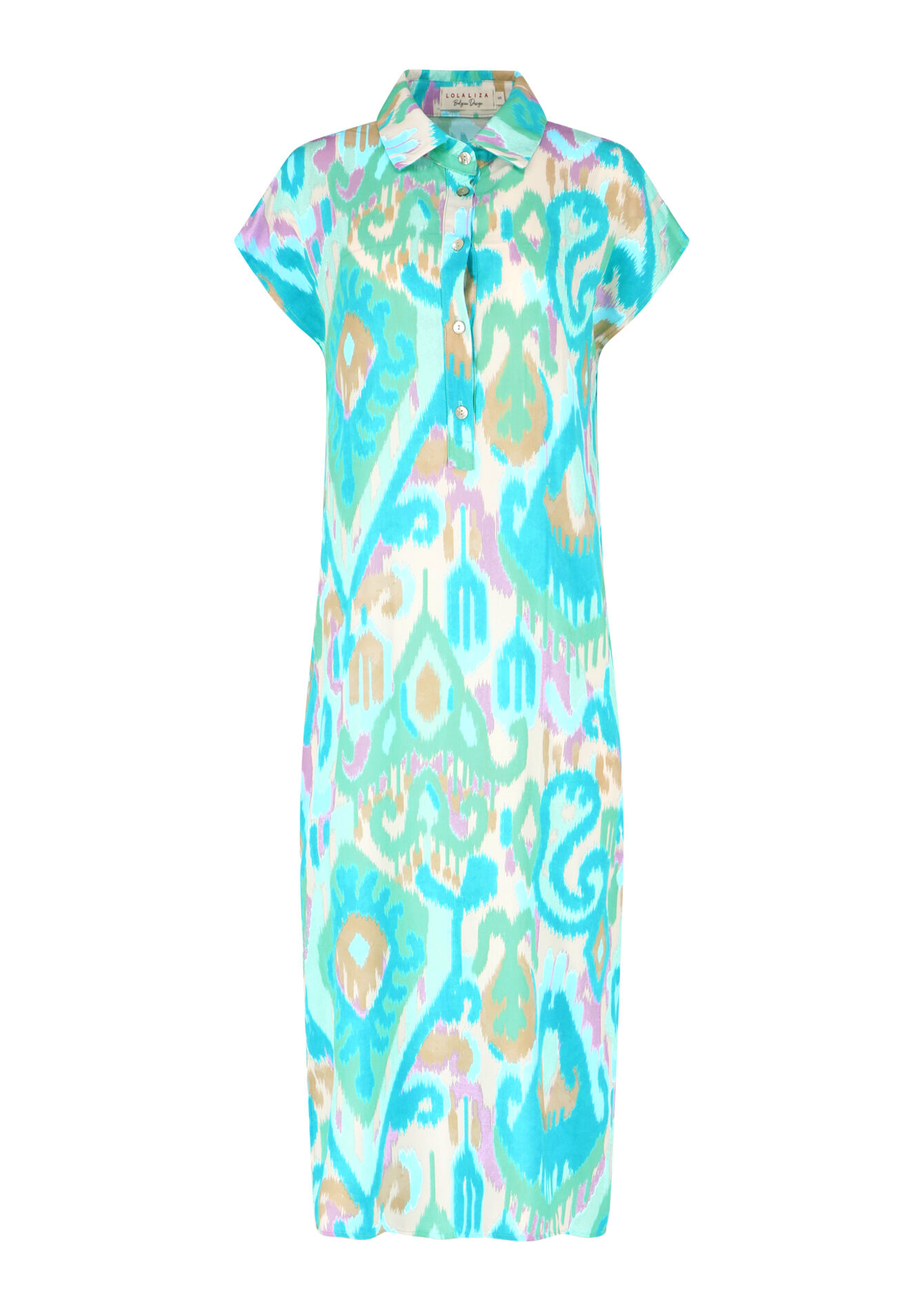 Hemdjurk met ikat print, Hemdjurk met ikat print - GREEN LAGOON - 08602060_5252