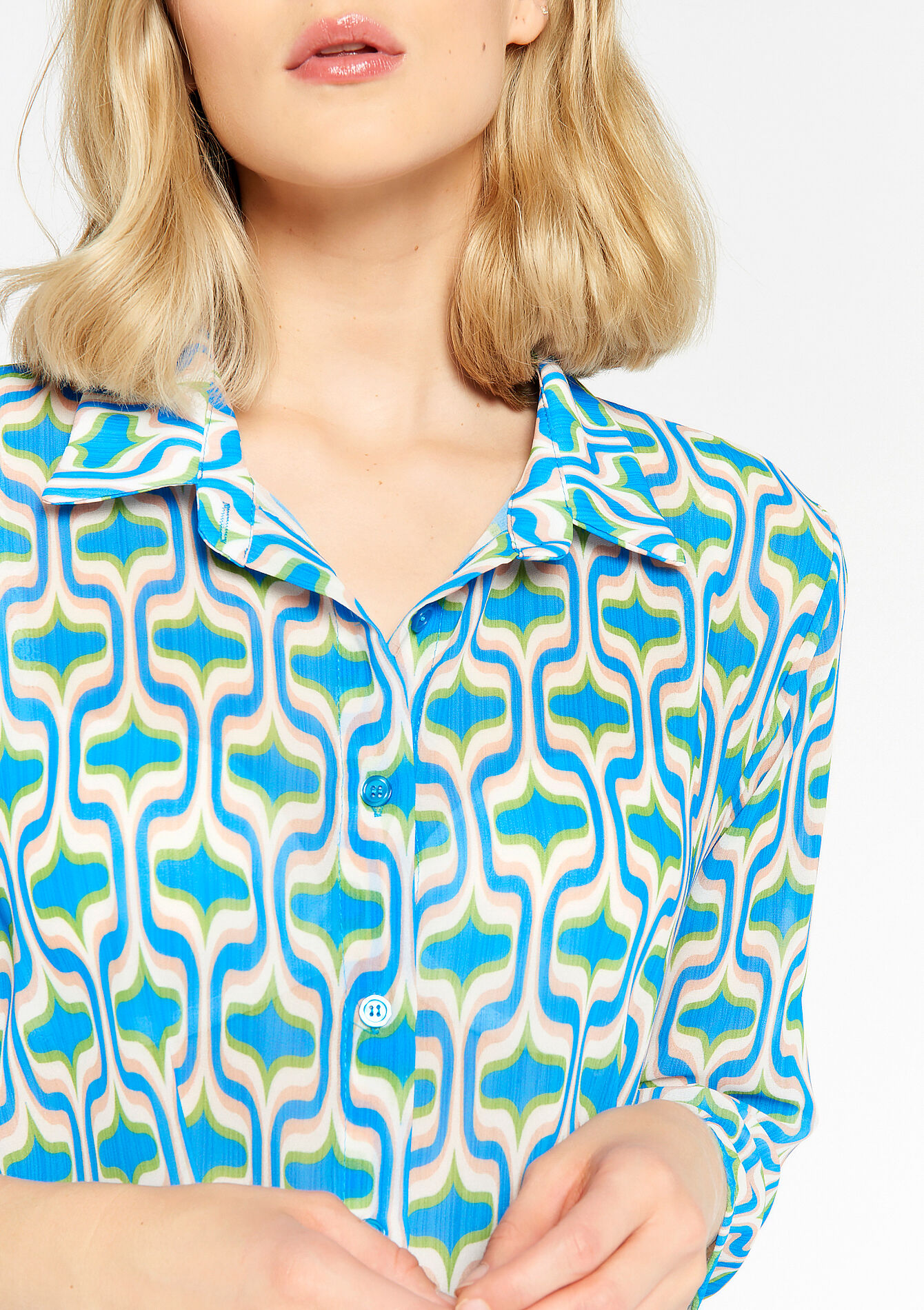 Hemd met retroprint - BLUE FAIENCE - 05702175_1584