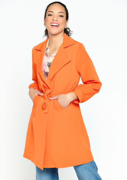 Trench coat - CORAL BRIGHT - 23000519_2007