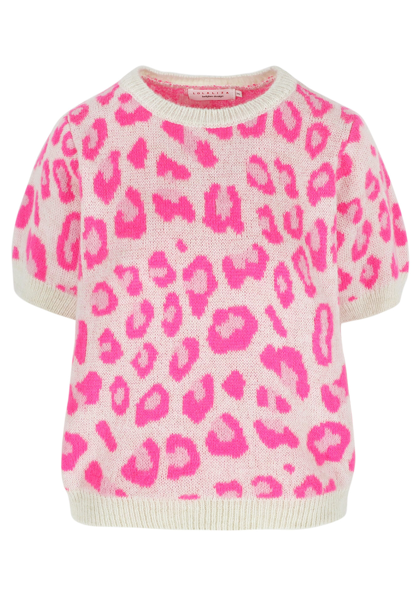 Jacquard sweater leopard print, Jacquard sweater leopard print - FLUO PINK - 04006870_5727