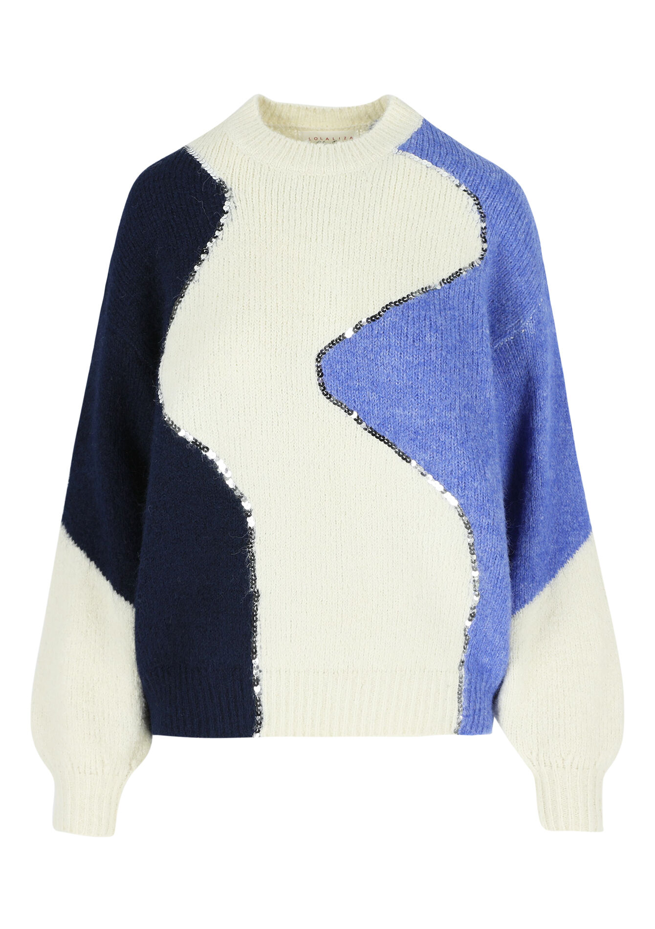 Trui met zigzag en pailletten, Trui met zigzag en pailletten - NAVY BASIC - 04006573_2723