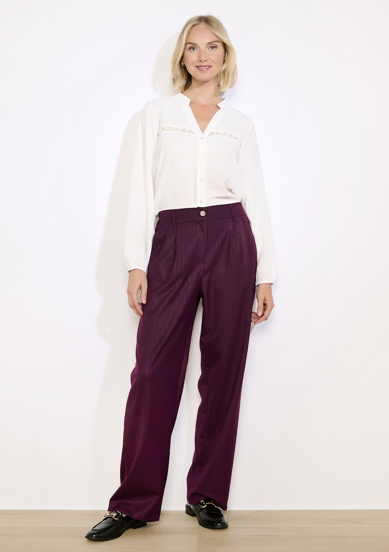 Blouse fluide à détails crochet, Blouse fluide à détails crochet - OFFWHITE - 05702943_1001