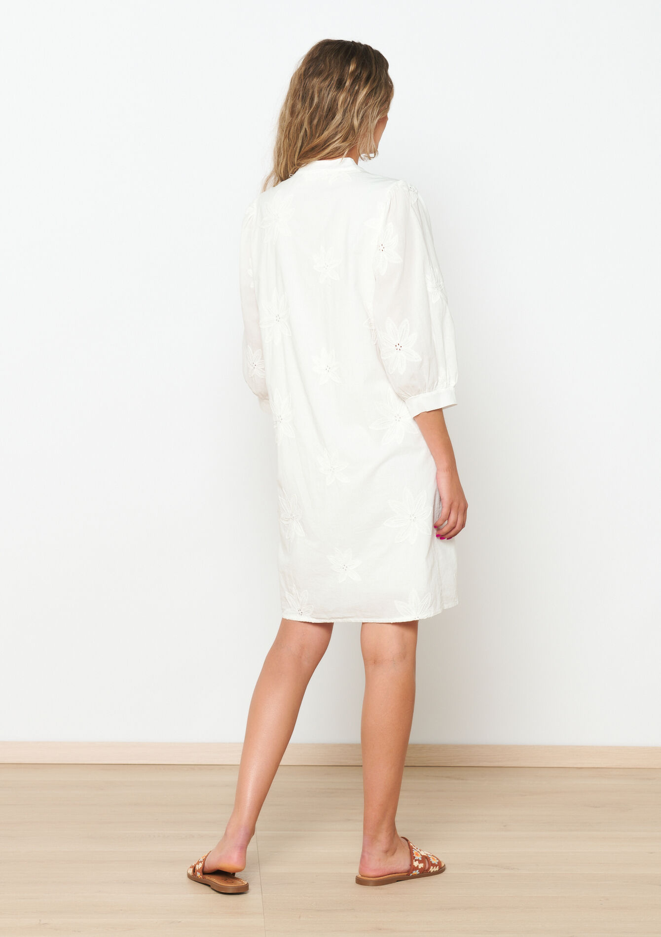 Robe évasée avec broderie, Robe évasée avec broderie - VANILLA WHITE - 08103648_1013