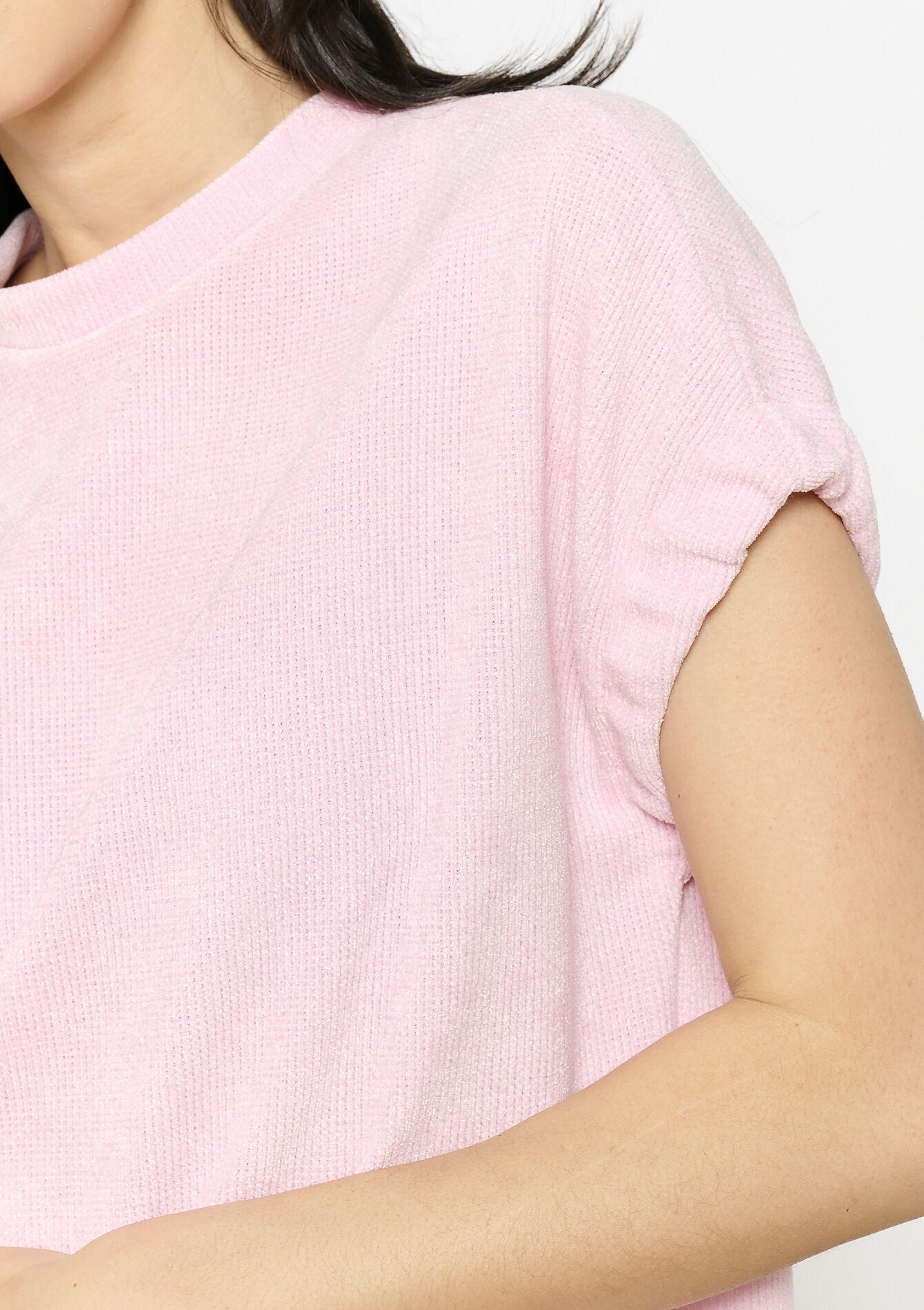 Terry midi t-shirt dress - LIGHT PINK - 1131538