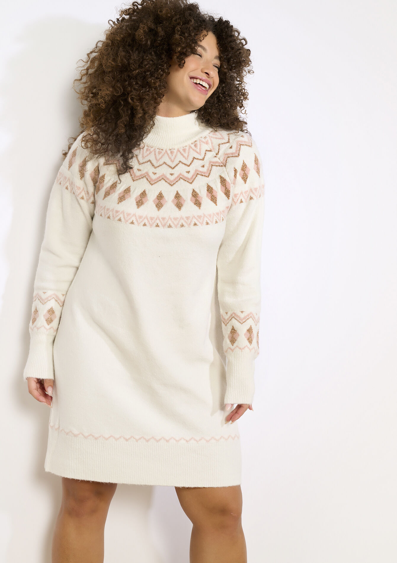 Robe pull jacquard, Robe pull jacquard - BEIGE CHINE - 08104105_4025