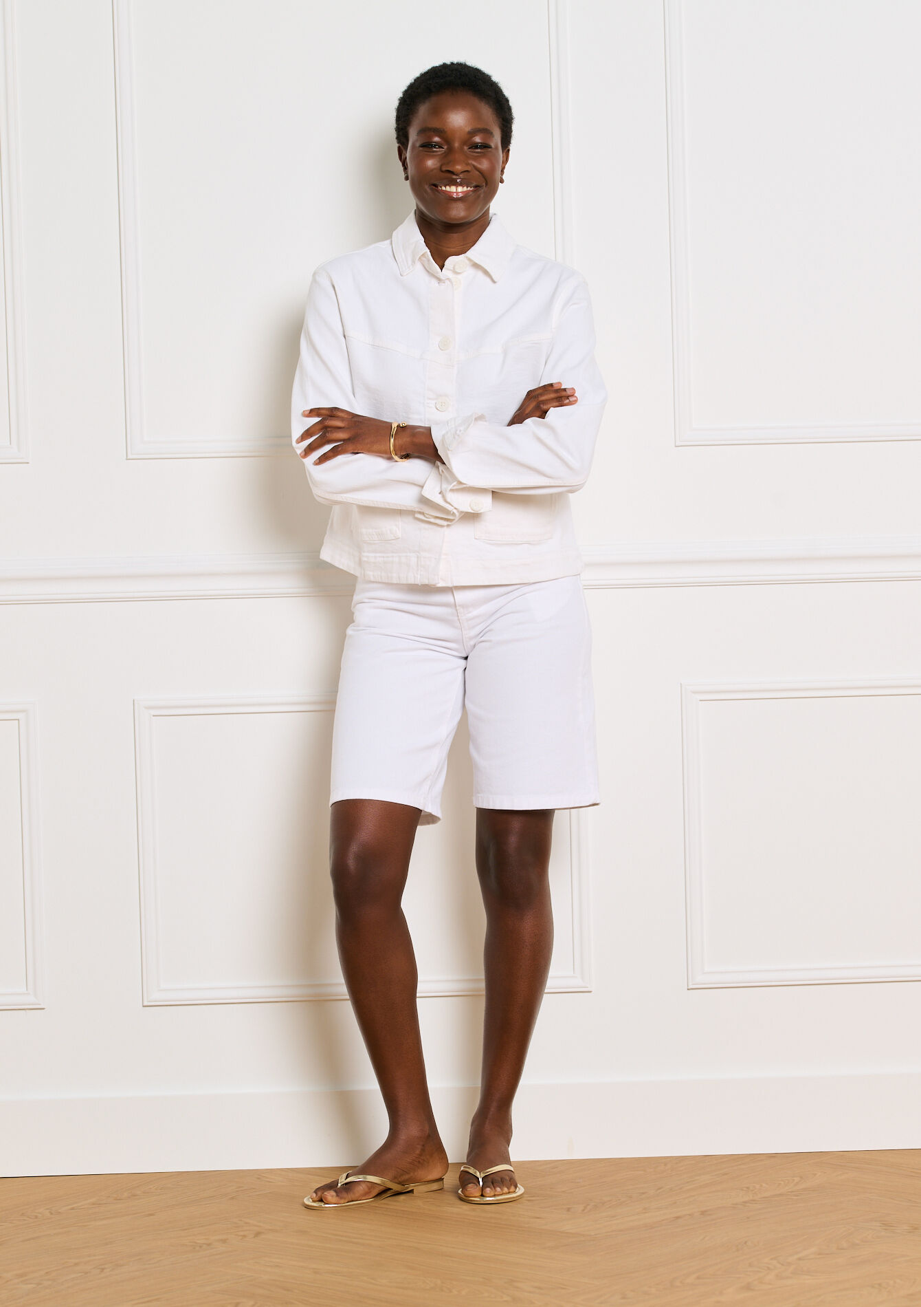 Korte gestructureerde jas - OFFWHITE - 09101122_1001