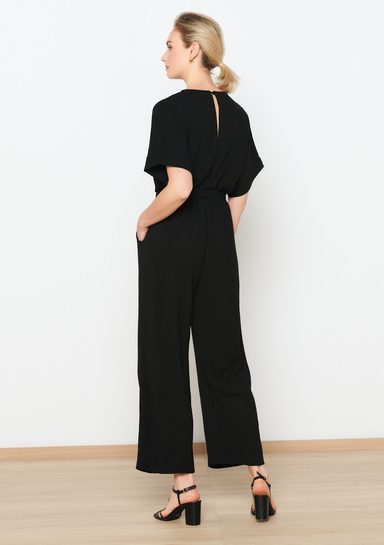 Jumpsuit met kimono-effect, Jumpsuit met kimono-effect - BLACK - 06004511_1119
