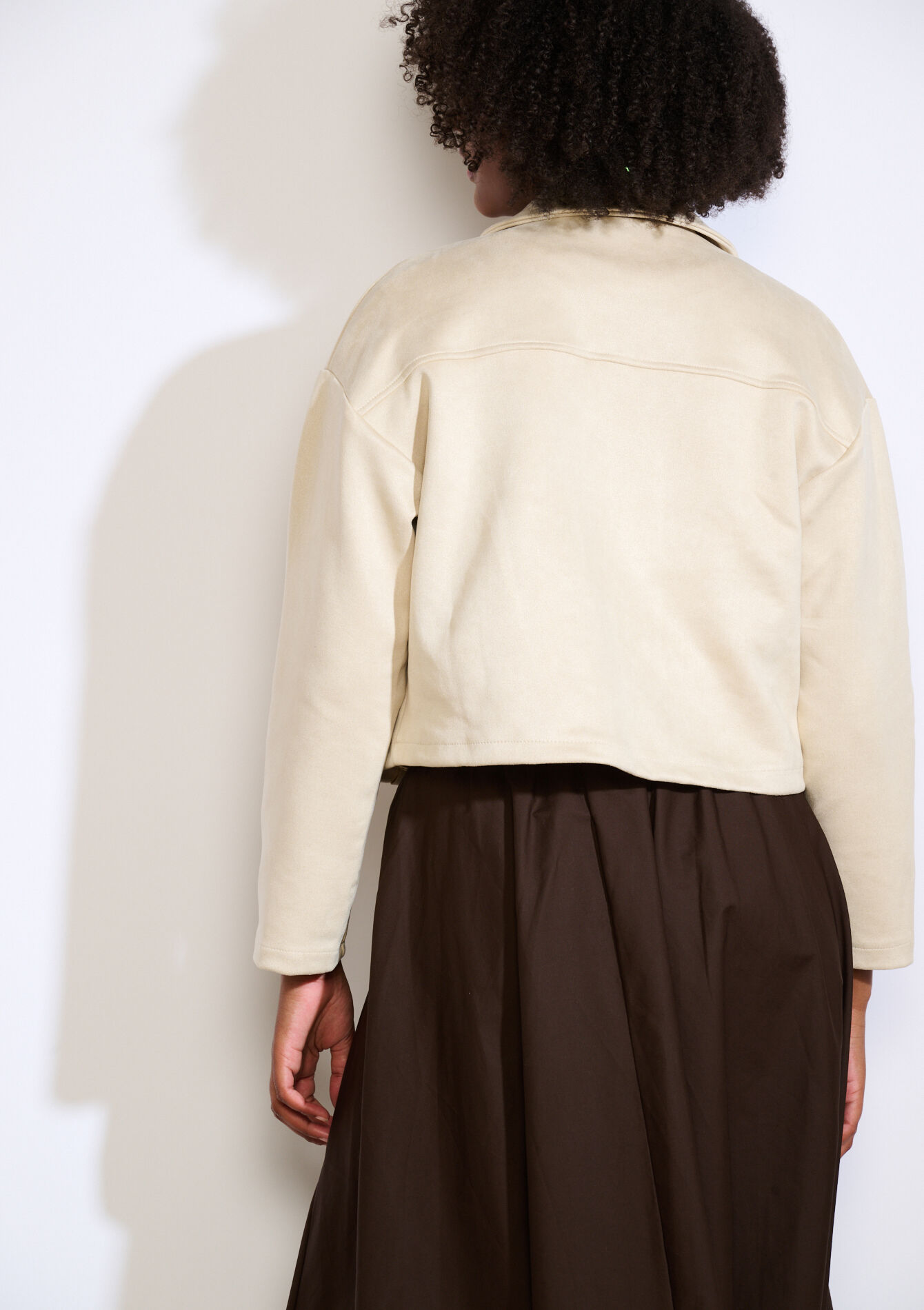 Veste Courte En Suédine, Veste Courte En Suédine - ECRU PEACH - 09001490_2564