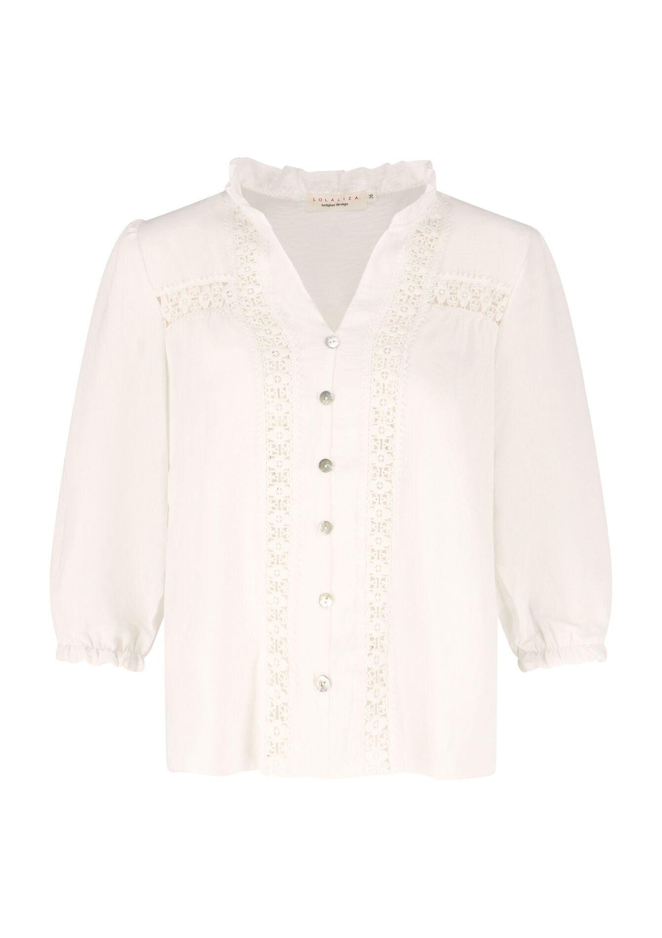 Hemd met broderie - OPTICAL WHITE - 05702103_1019