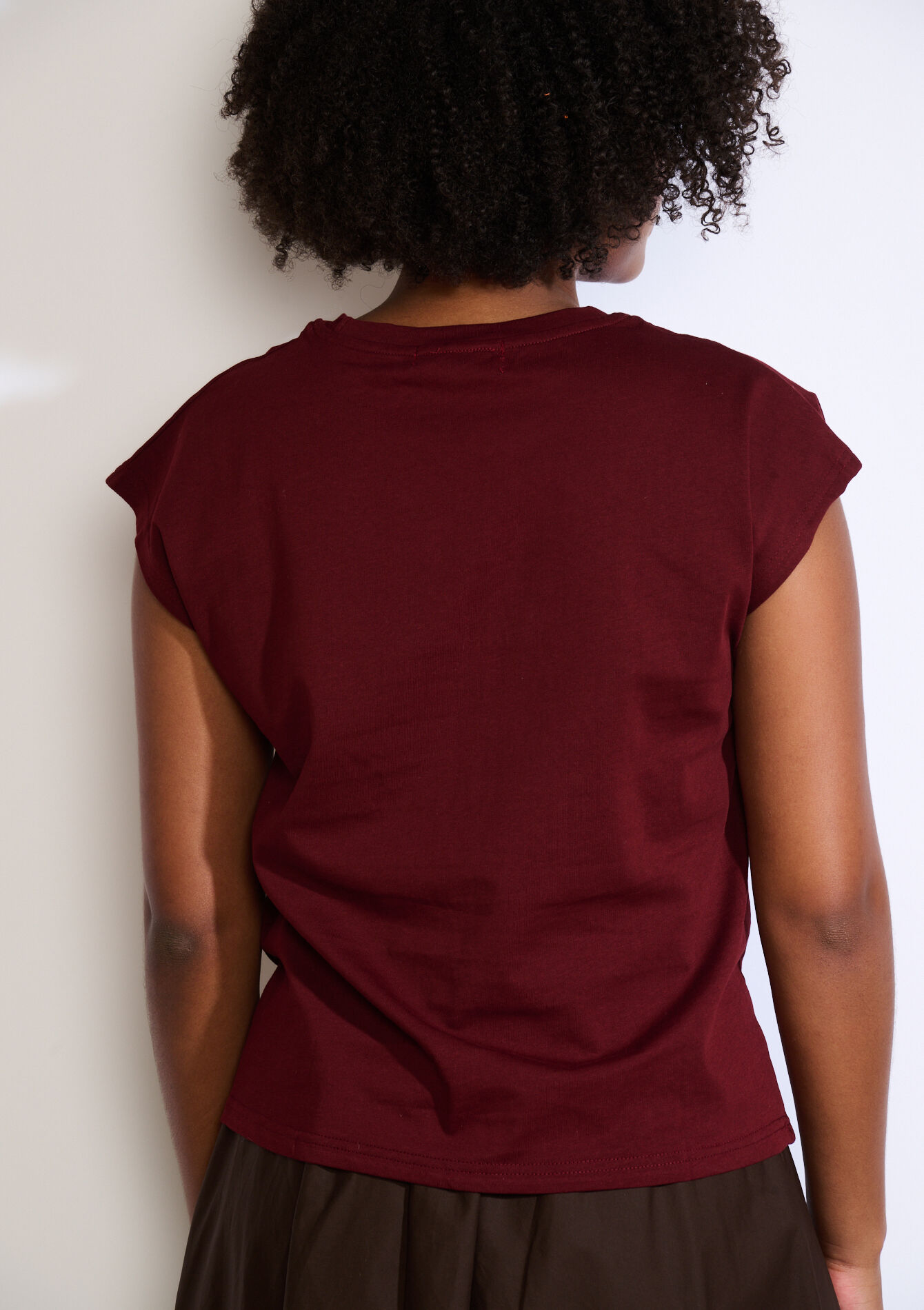 Tee-shirt motif fleur, Tee-shirt motif fleur - AUBERGINE - 02301914_1537