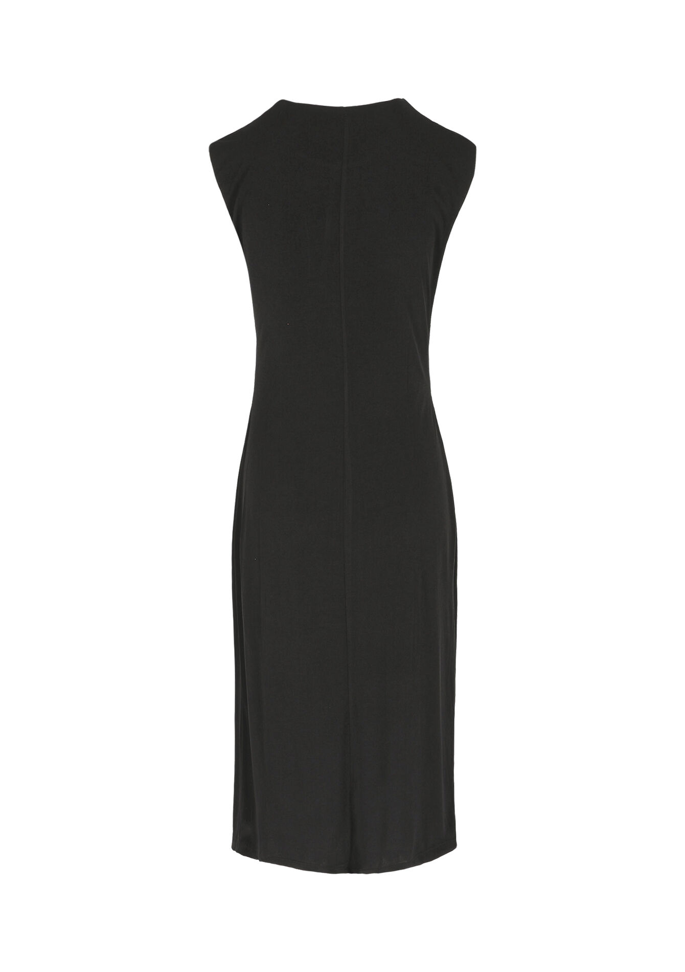 Mouwloze midi jurk met drapage - BLACK - 08104470_1119