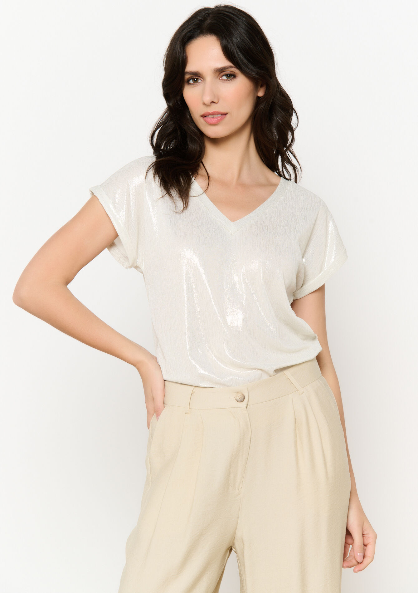 Iridescent fluid t-shirt, Iridescent fluid t-shirt - VANILLA WHITE - 02301795