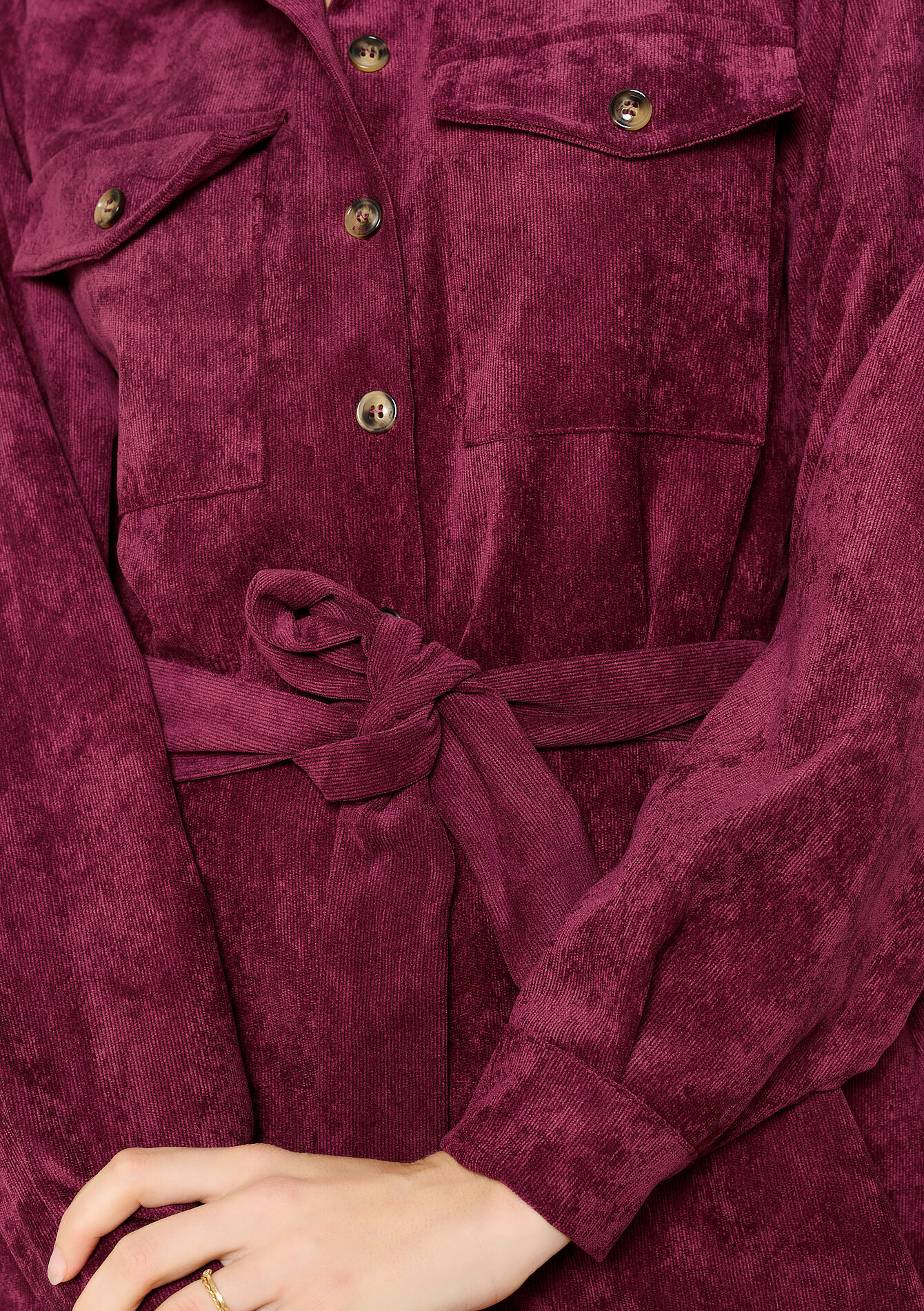 Corduroy hemdjurk, Corduroy hemdjurk - DARK BORDEAUX - 08103875_1424