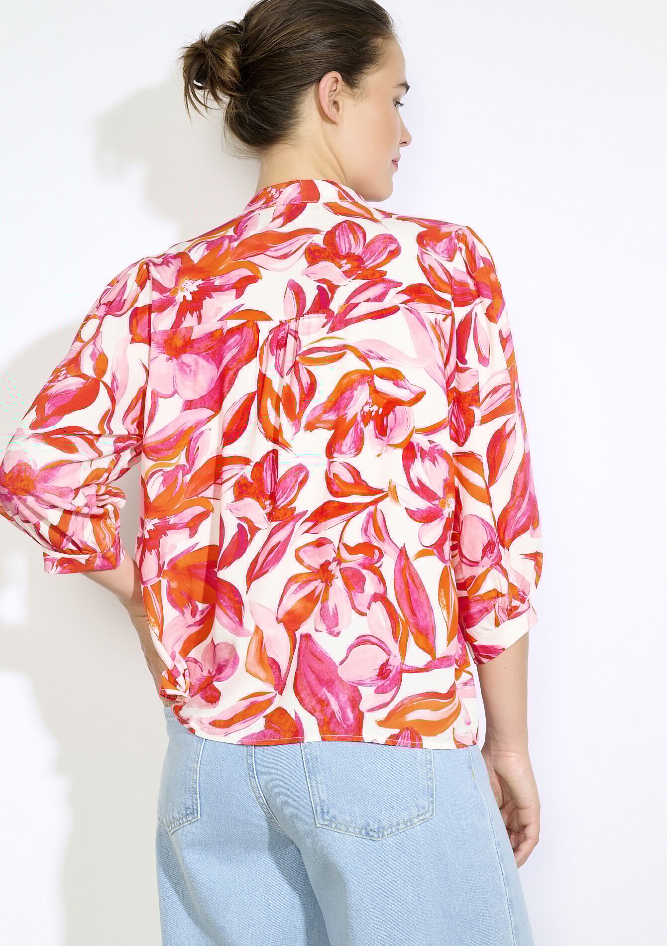 Luchtige printblouse - FUCHSIA - 05702908_5626