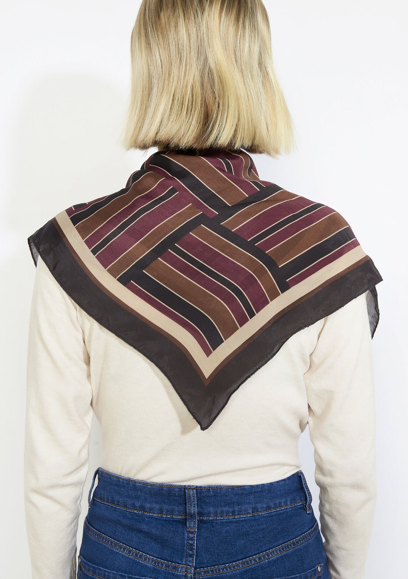 Zijde sjaal met juweel, Zijde sjaal met juweel - CAMEL CINNAMON - 17101549_3835