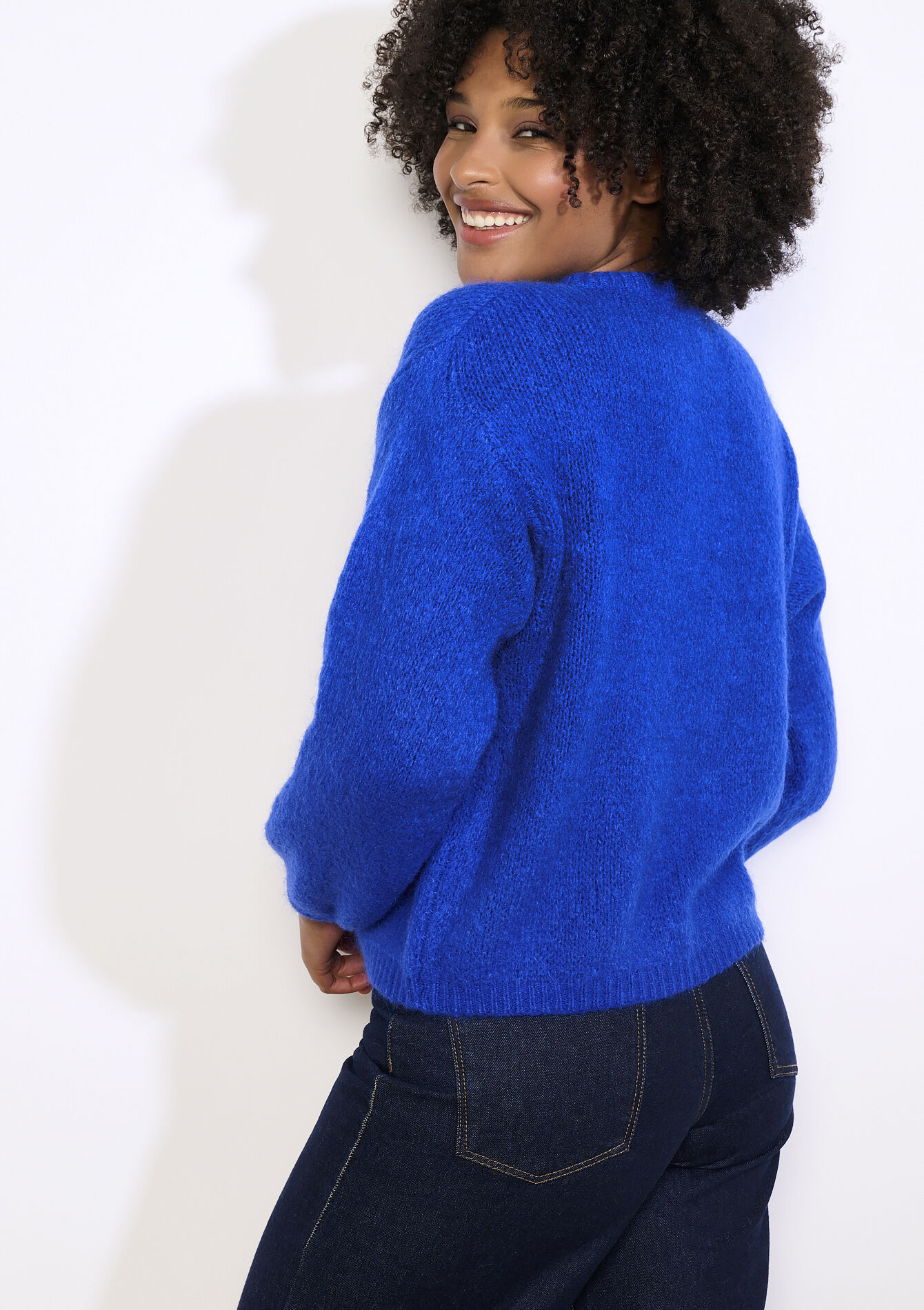 Soft buttoned cardigan, Soft buttoned cardigan - ELECTRIC BLUE - 04101383_1619