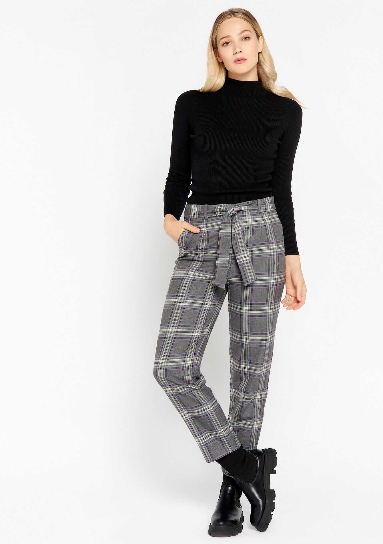 Ribbed turtleneck, Ribbed turtleneck - BLACK - 04005792_1119